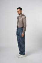 Denim Stripe Pajama Pants view 3