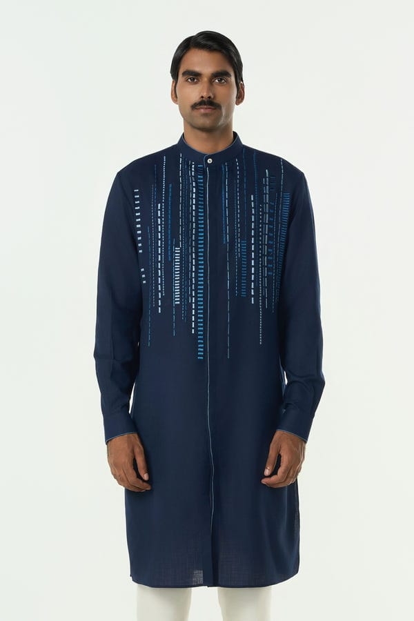 Line out Line — Lume City Kurta - Navy Blue