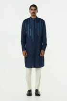 Lume City Kurta - Navy Blue view 3