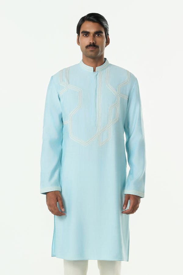 Line out Line — Meta Twist Kurta - Pastel Blue