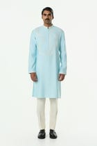 Meta Twist Kurta - Pastel Blue view 3