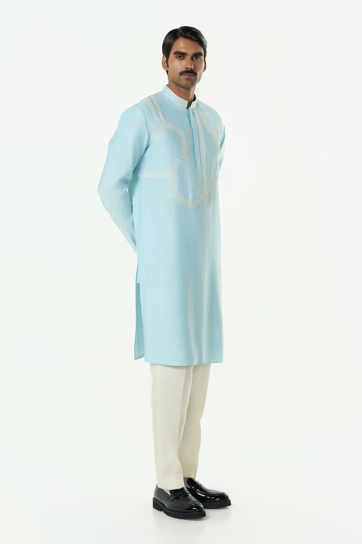 Meta Twist Kurta - Pastel Blue - image 5