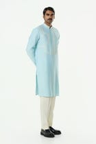Meta Twist Kurta - Pastel Blue view 5