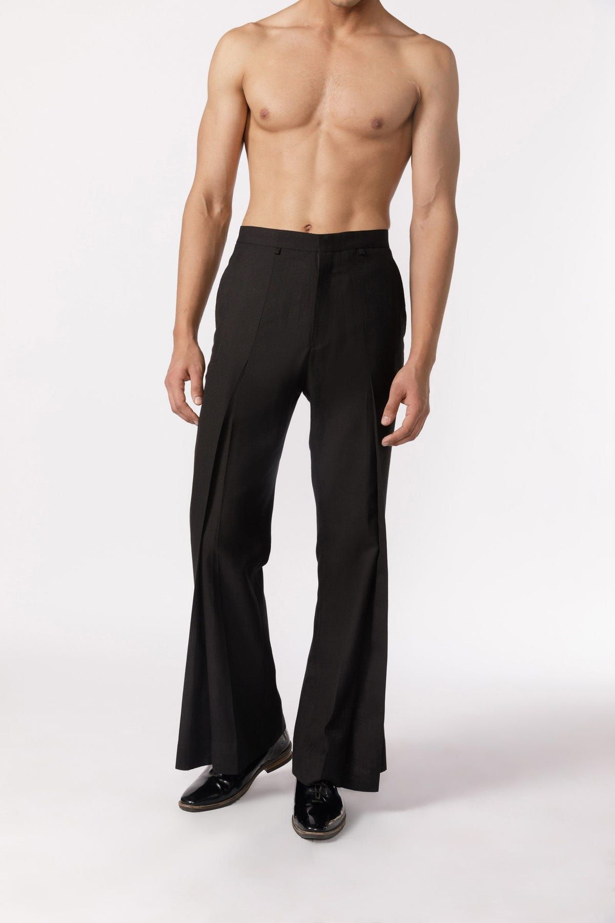 Wide leg pleated pants ( black) - image 1