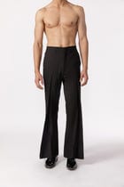 Wide leg pleated pants ( black) view 2
