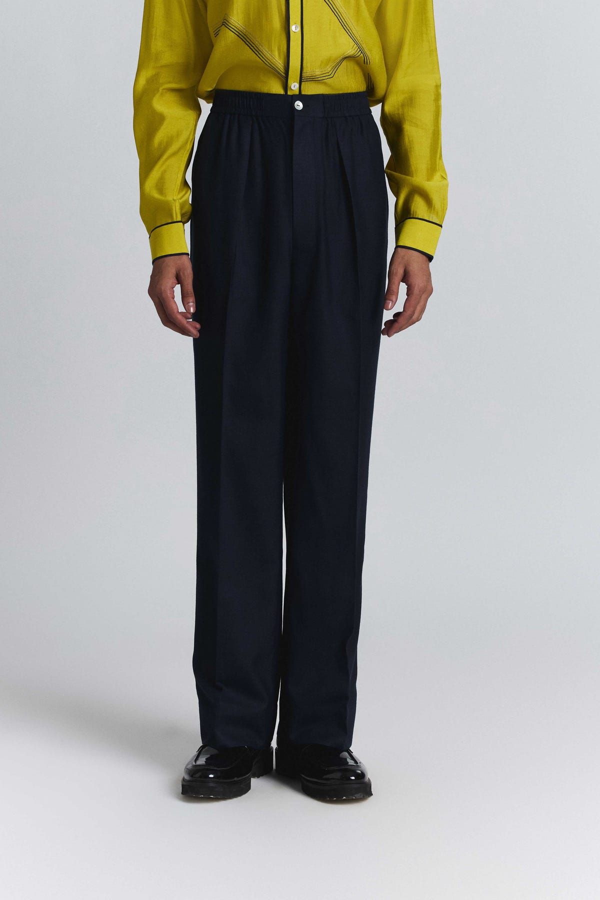 Blue Elastic Waist Band Pants - image 1