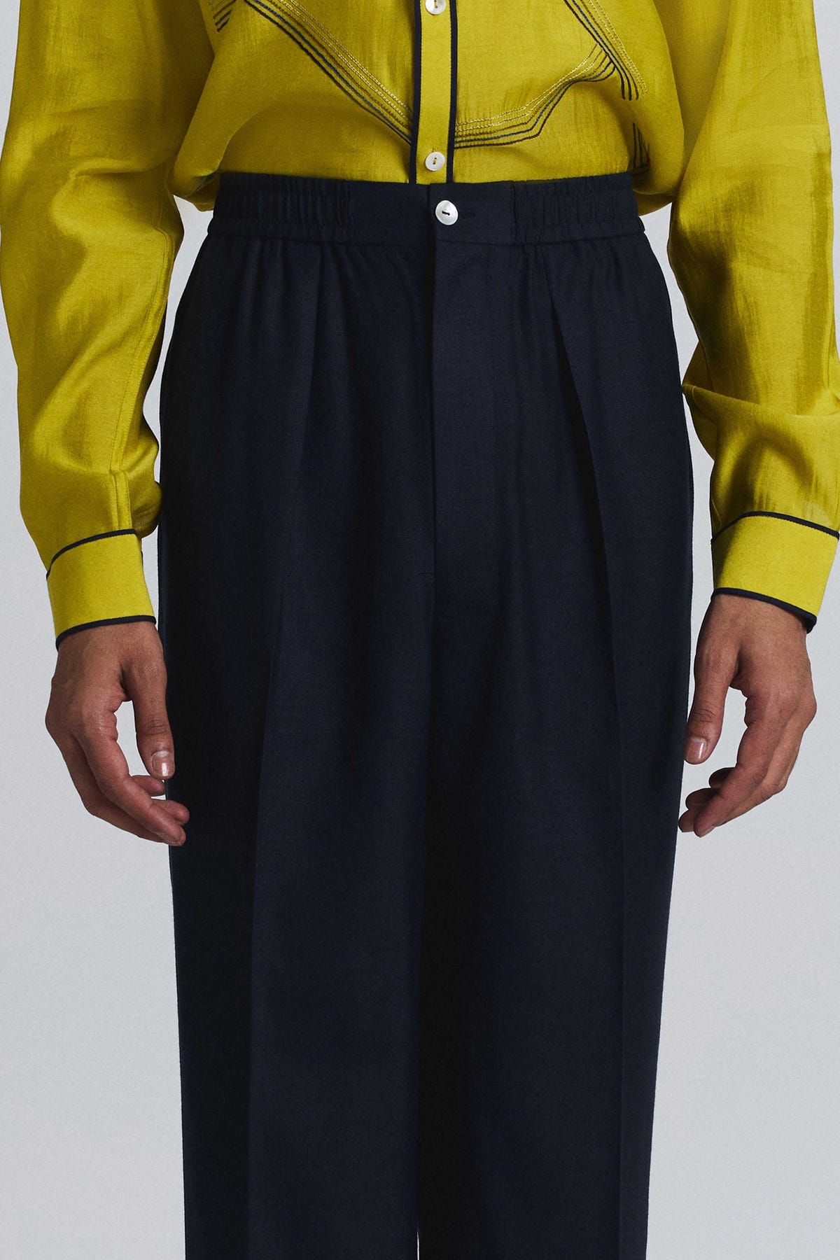 Blue Elastic Waist Band Pants - image 4
