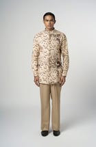 Beige Stucco Pin Tuck Kurta view 2
