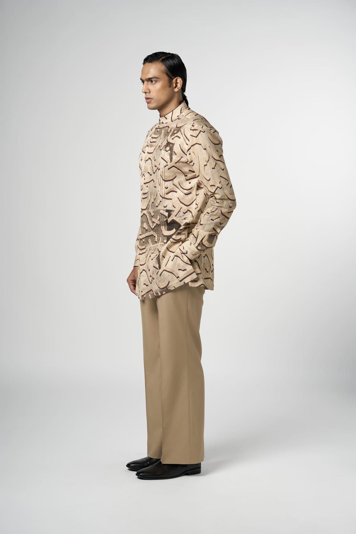 Beige Stucco Pin Tuck Kurta - image 5