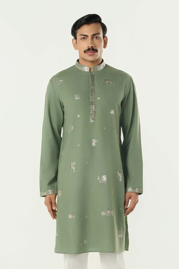 Line out Line — Alluro Kurta - Sage Green