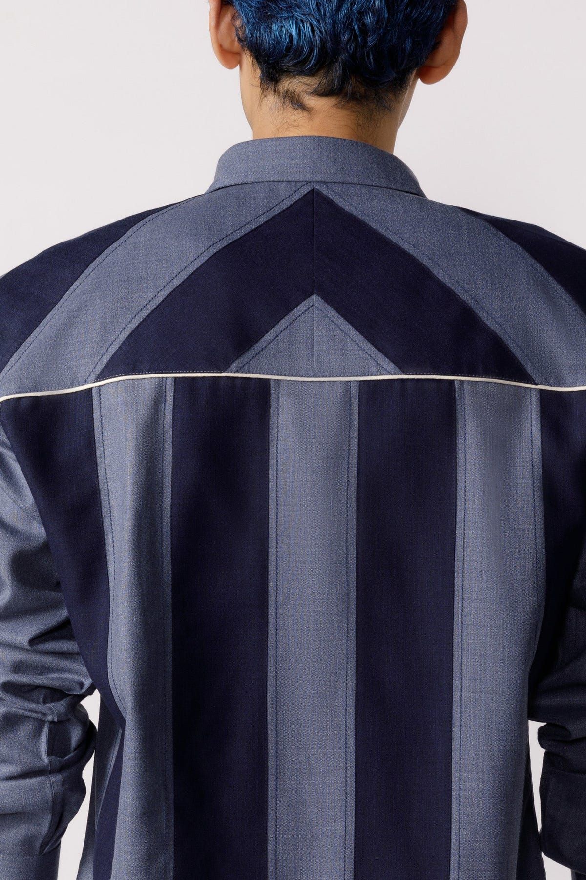 Linear cut and sew striped shirt - image 3