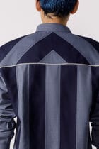 Linear cut and sew striped shirt view 3