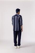 Linear cut and sew striped shirt view 4