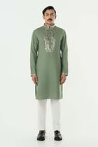 Aurum Kurta - Sage Green view 3
