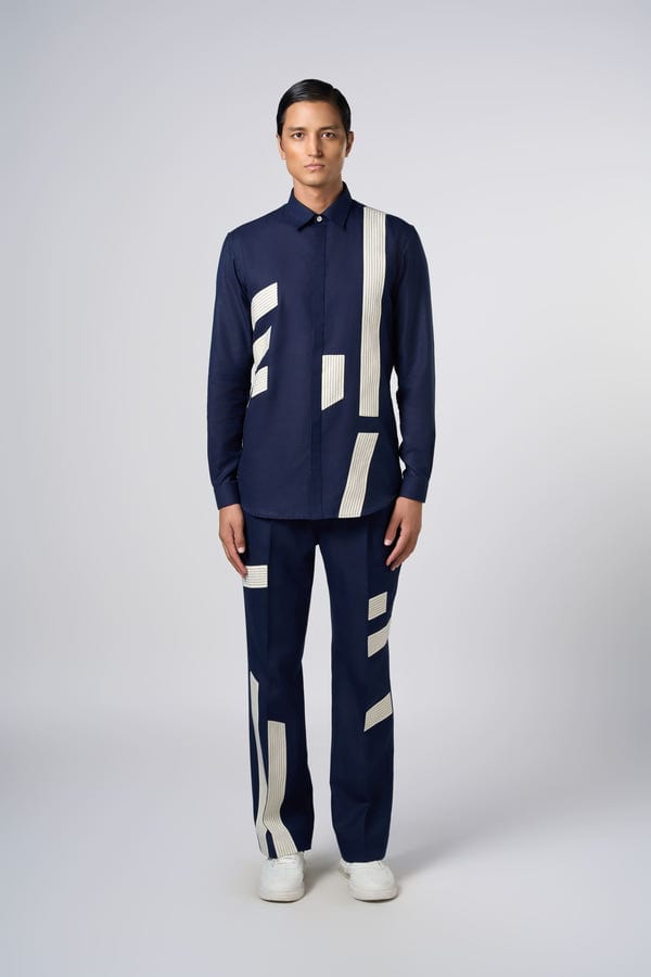 Line out Line — Linear Patch Pants Midnight