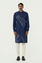 Avenue Kurta - Navy Blue view 3