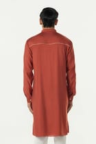 Pixel Warp Kurta - Rust view 2