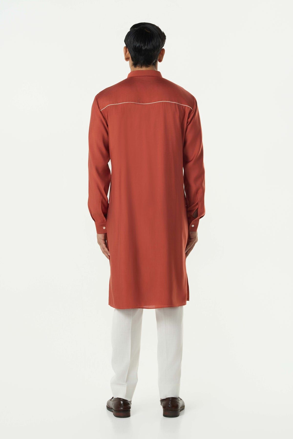 Pixel Warp Kurta - Rust - image 4