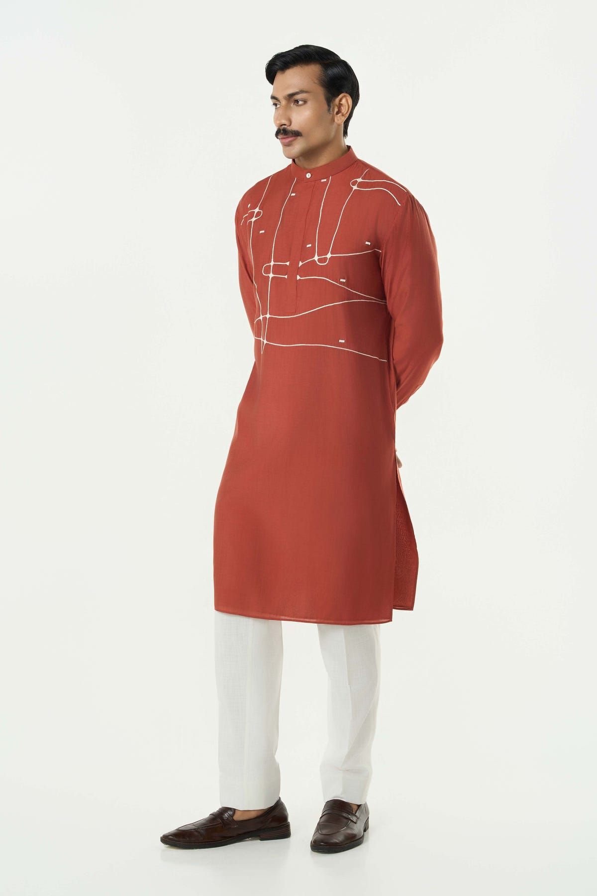 Pixel Warp Kurta - Rust - image 5