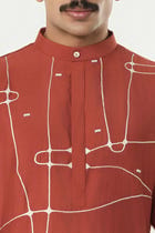 Pixel Warp Kurta - Rust view 6