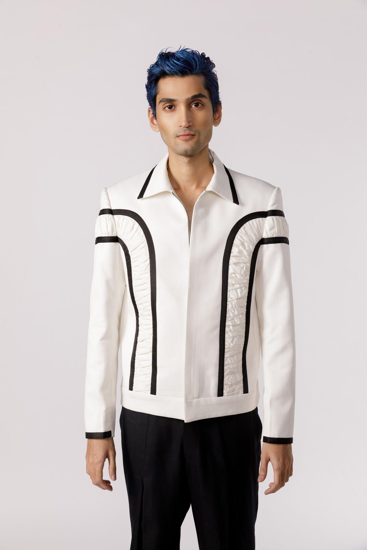 Arched ruched bomber jacket - image 3