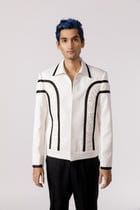 Arched ruched bomber jacket view 3