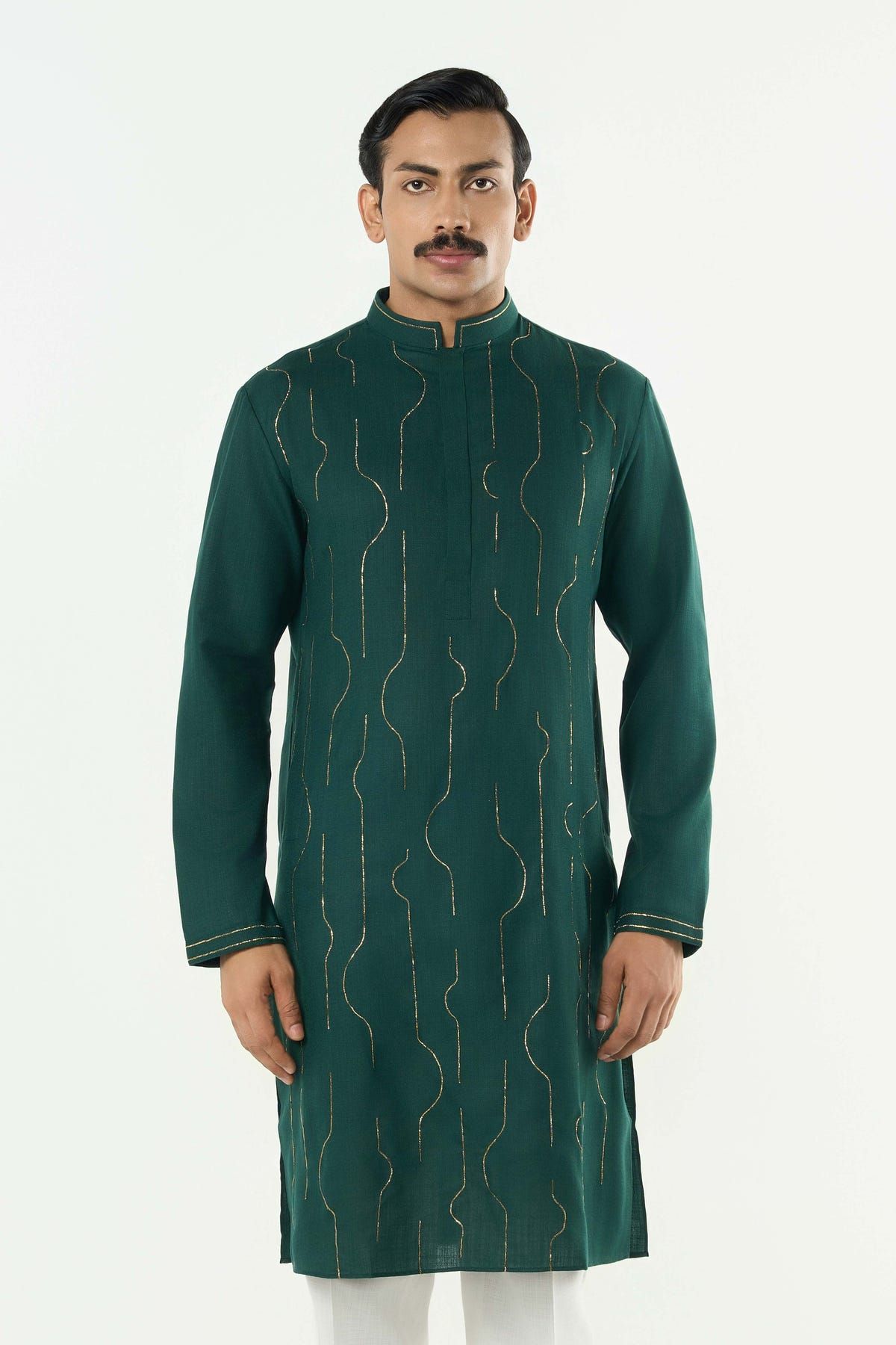 City Pulse Kurta - Bottle Green - image 1