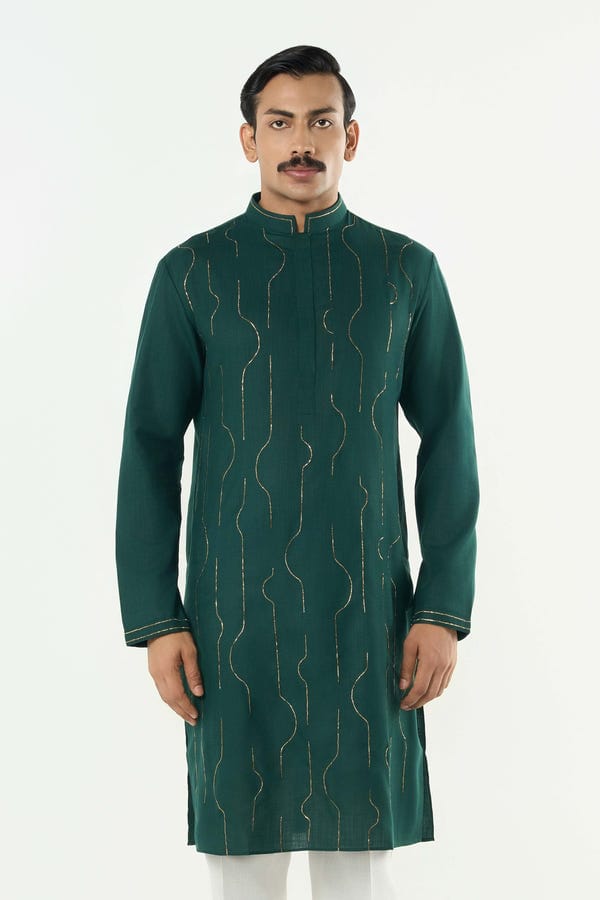 Line out Line — City Pulse Kurta - Bottle Green
