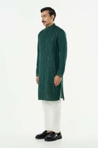 City Pulse Kurta - Bottle Green view 5