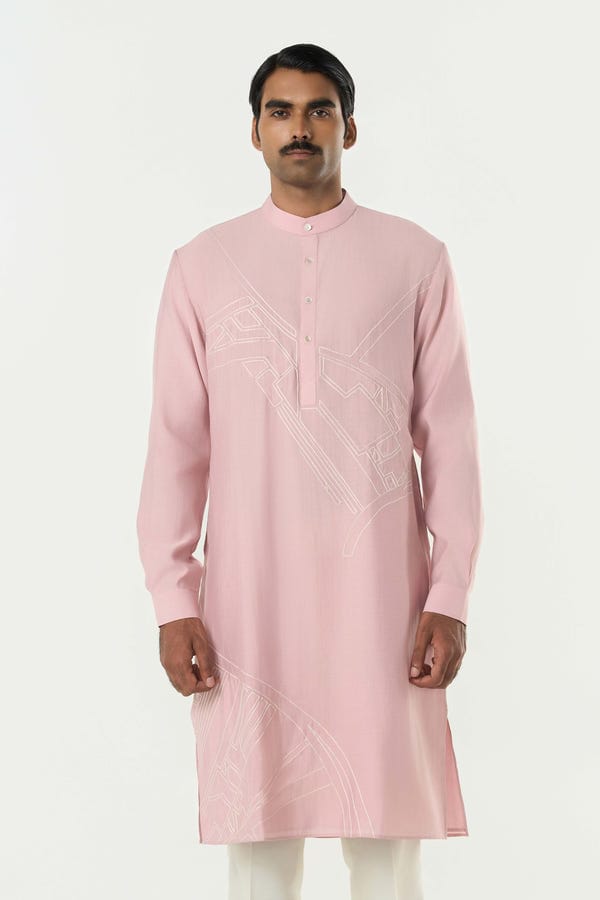 Line out Line — Avenue Kurta - Pastel Pink