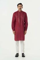Lume City Kurta - Maroon view 3