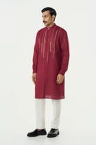 Lume City Kurta - Maroon view 5