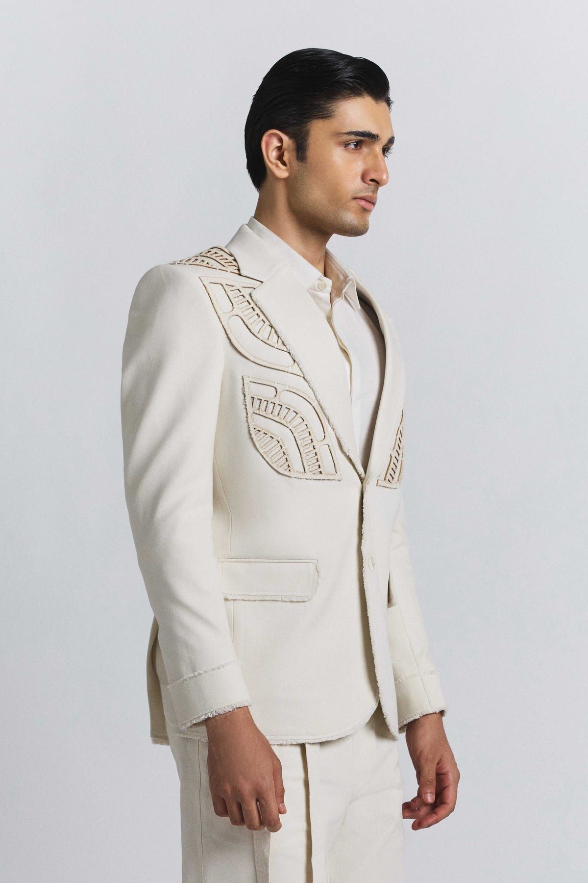 Ivory Laser Cut Blazer - image 3