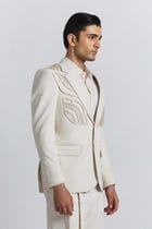 Ivory Laser Cut Blazer view 3
