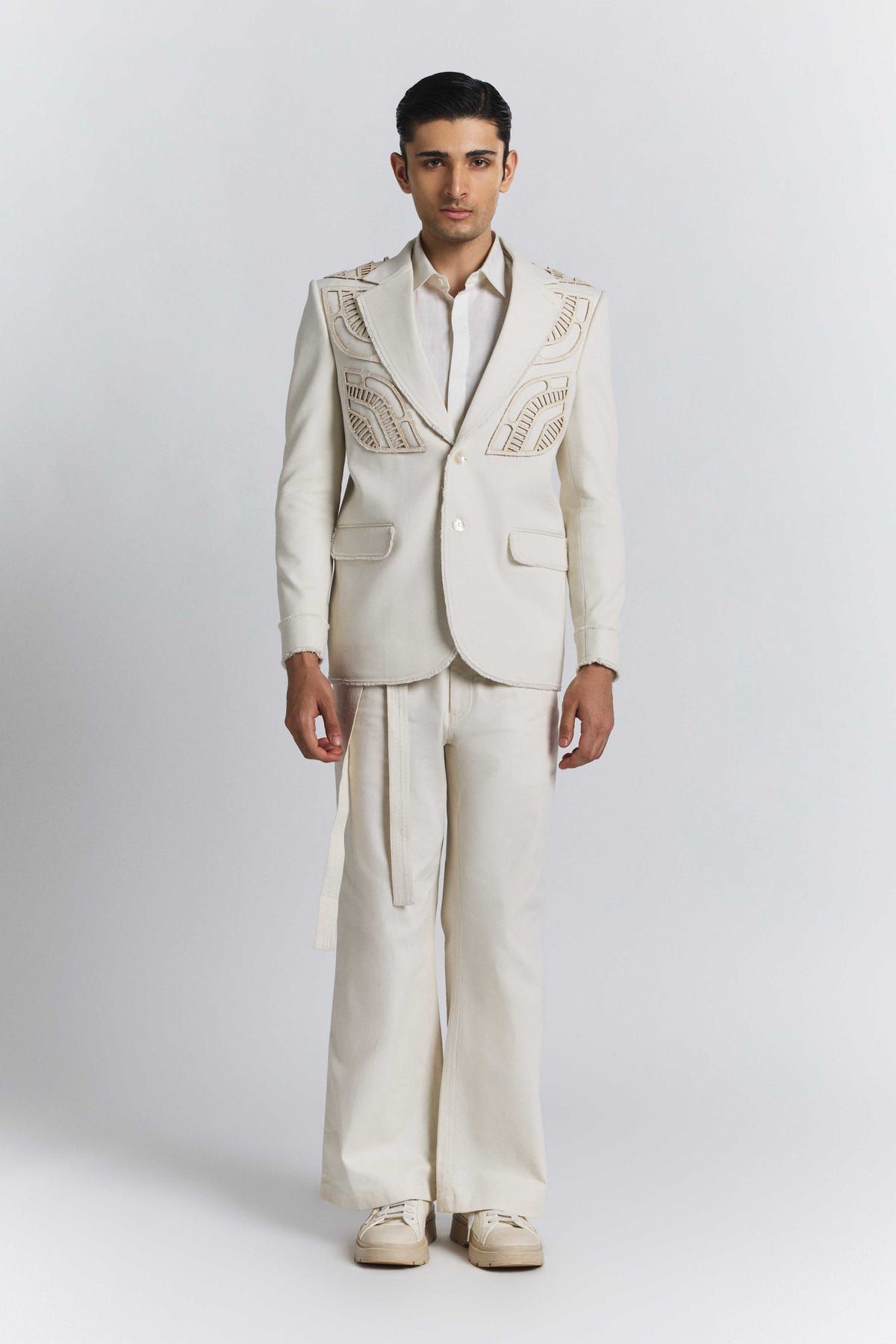 Ivory Laser Cut Blazer - image 4