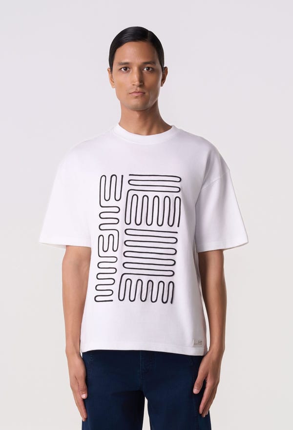 Line out Line — Contour Piping T-Shirt White