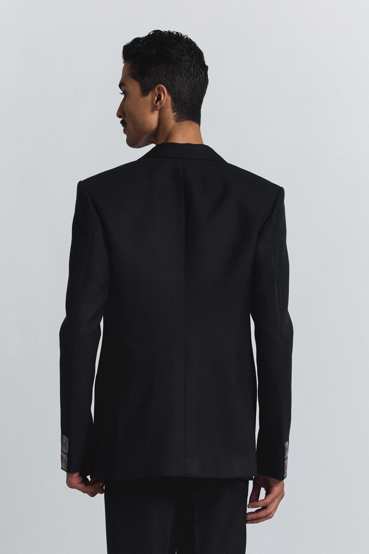 Grid Alloy Embellished Blazer - image 2