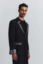 Grid Alloy Embellished Blazer view 3