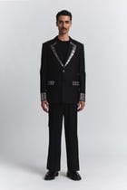 Grid Alloy Embellished Blazer view 4