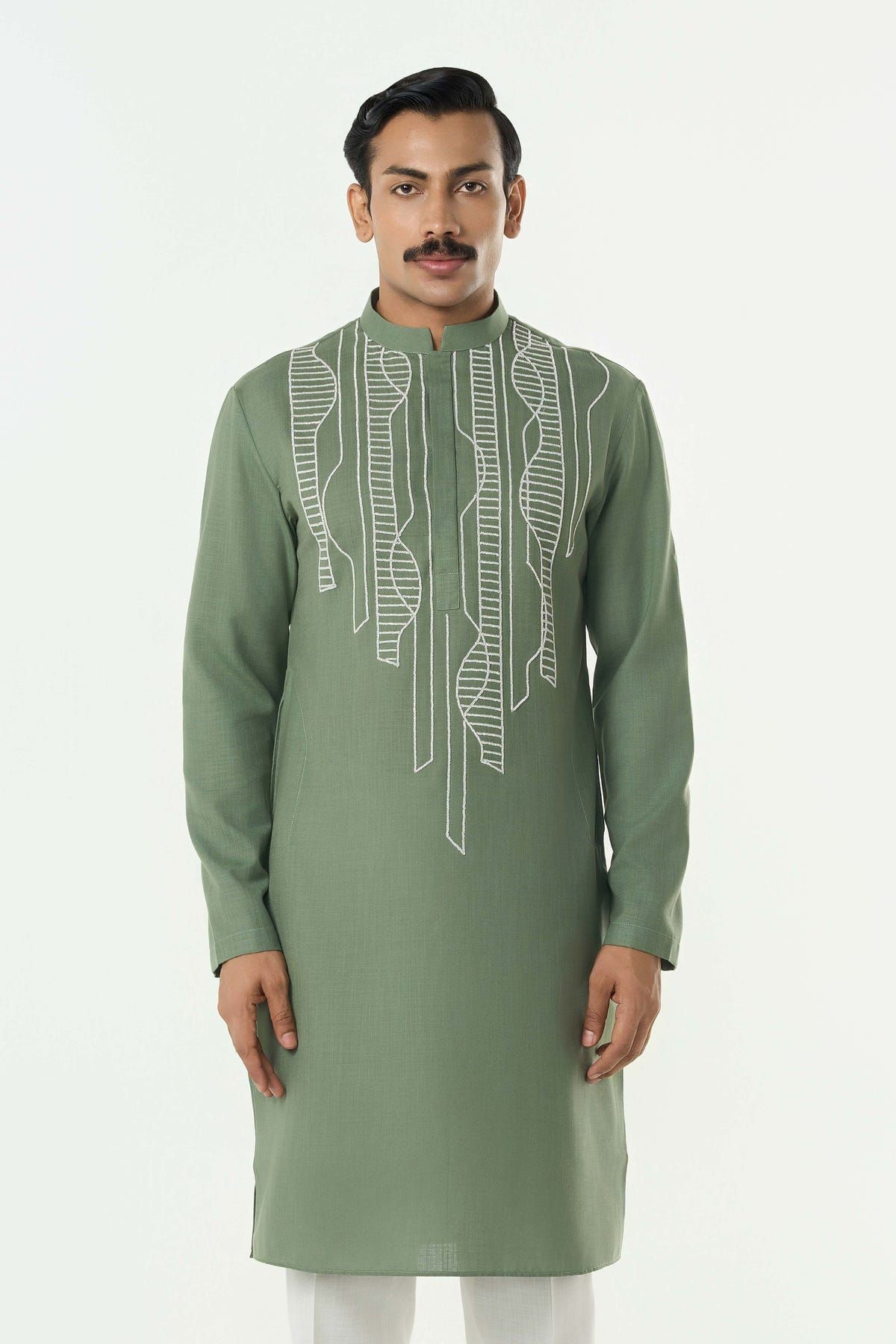 Grill Grid Kurta - Sage Green - image 1