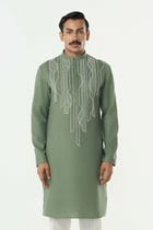 Grill Grid Kurta - Sage Green view 1