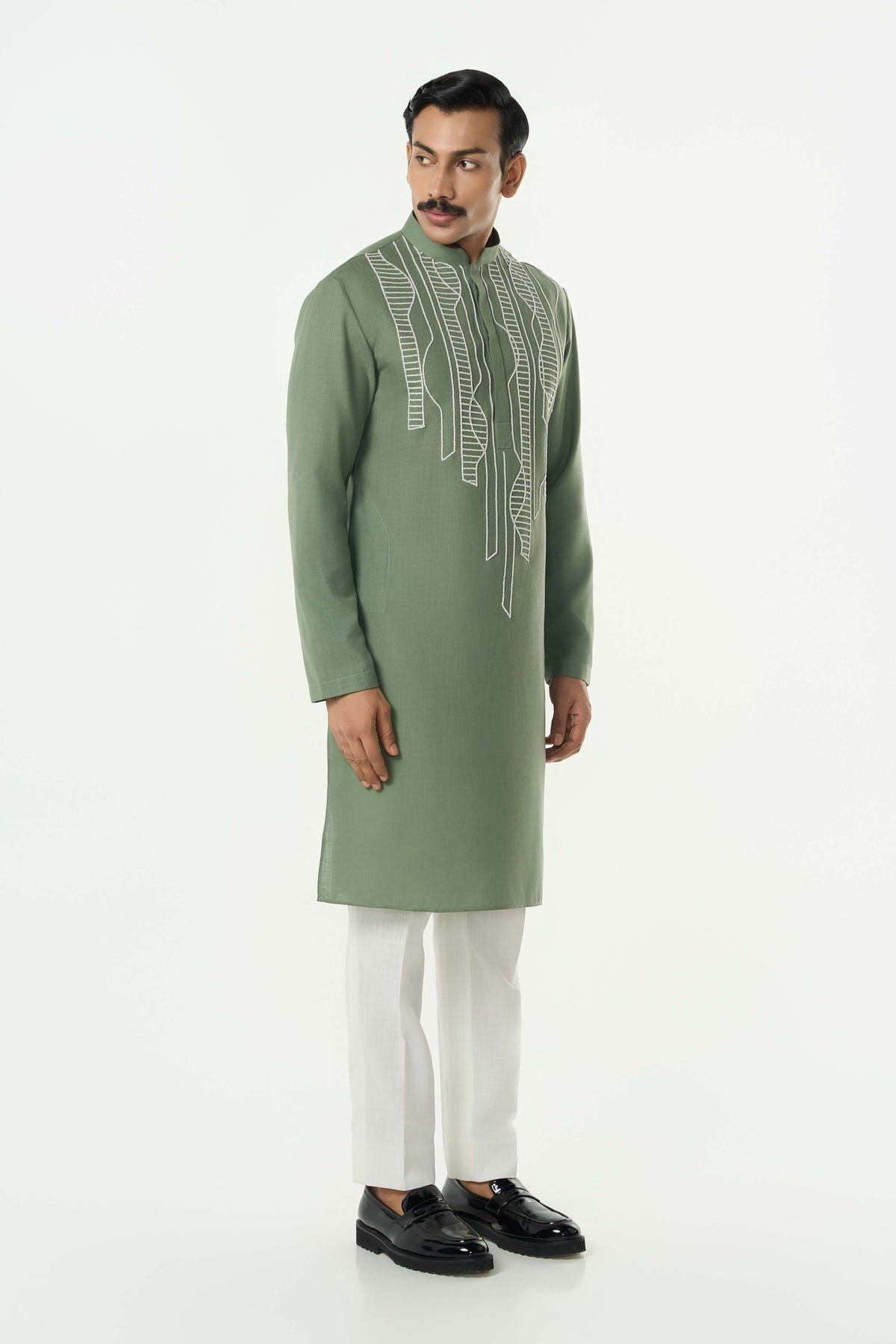Grill Grid Kurta - Sage Green - image 5