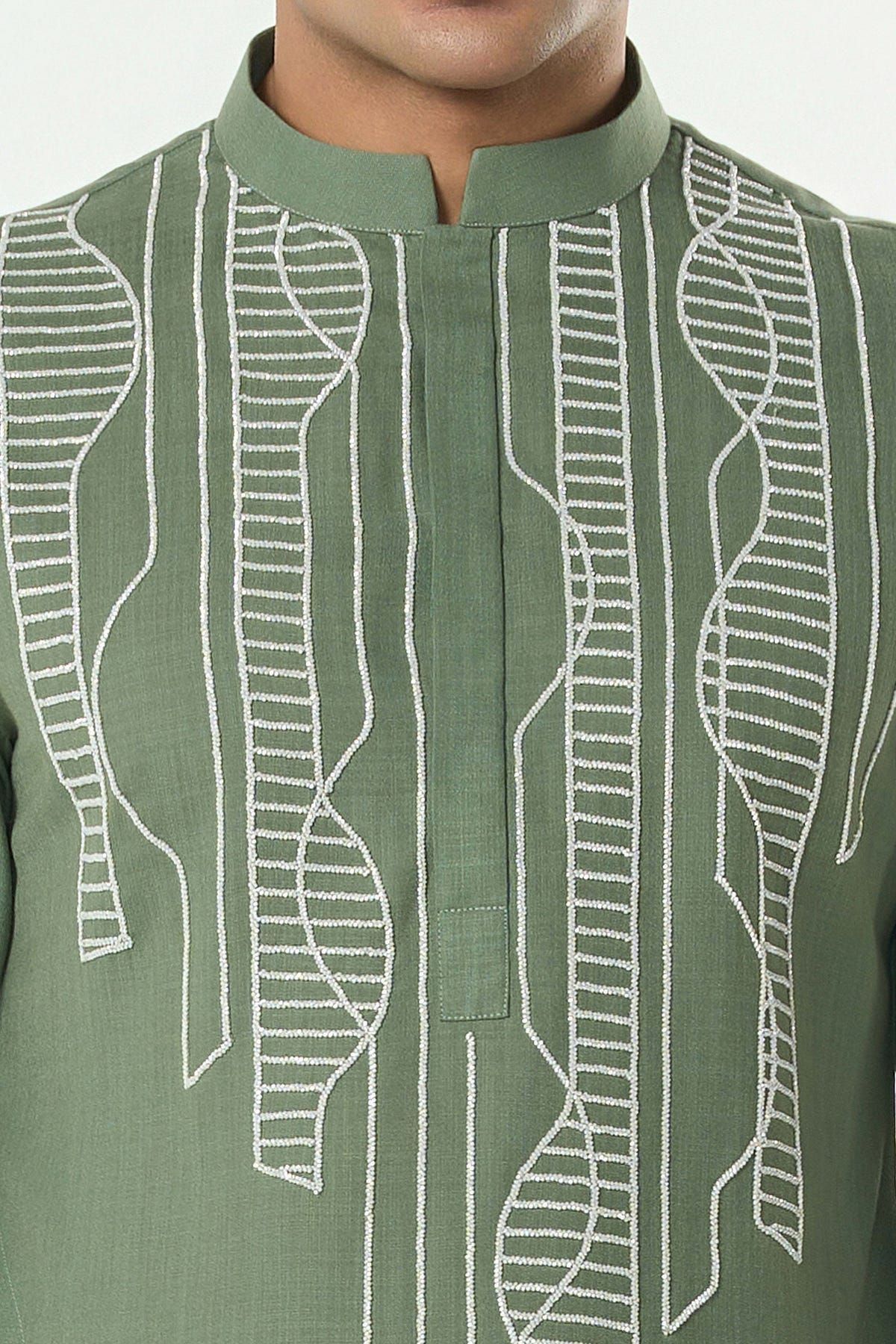 Grill Grid Kurta - Sage Green - image 6