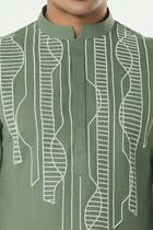 Grill Grid Kurta - Sage Green view 6