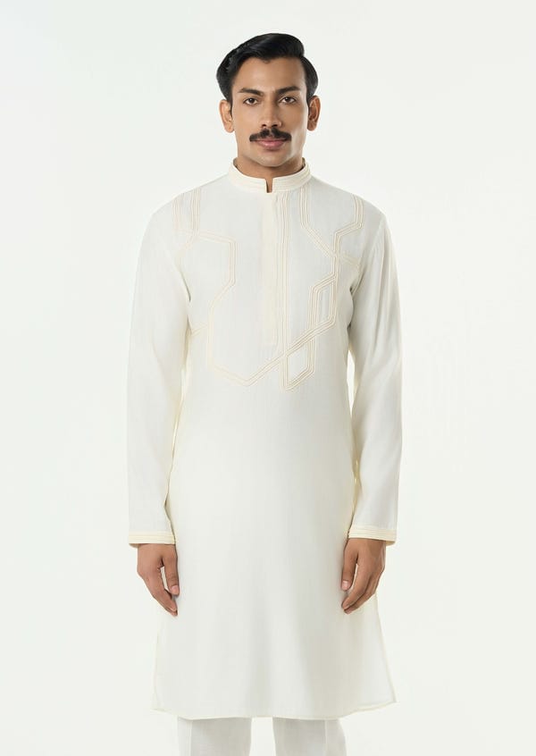 Line out Line — Meta Twist Kurta - Ivory