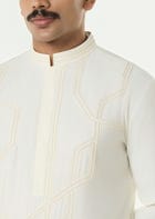 Meta Twist Kurta - Ivory view 6