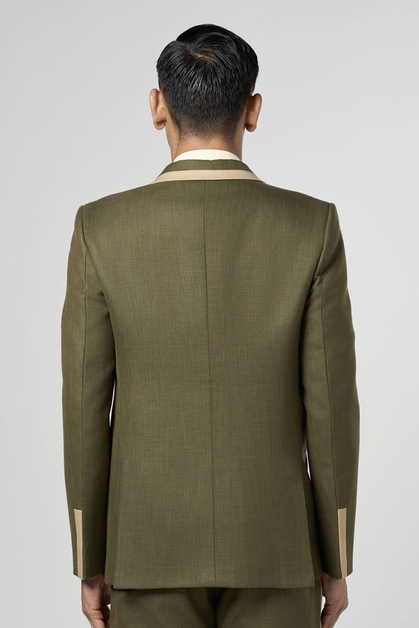 Line out Line — Olive Column Blazer
