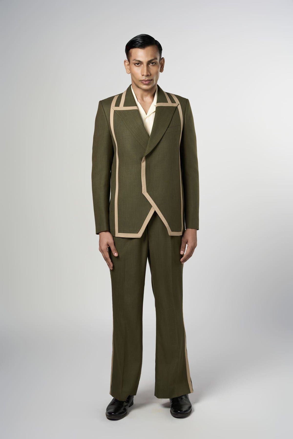 Olive Column Blazer - image 3
