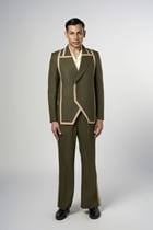 Olive Column Blazer view 3