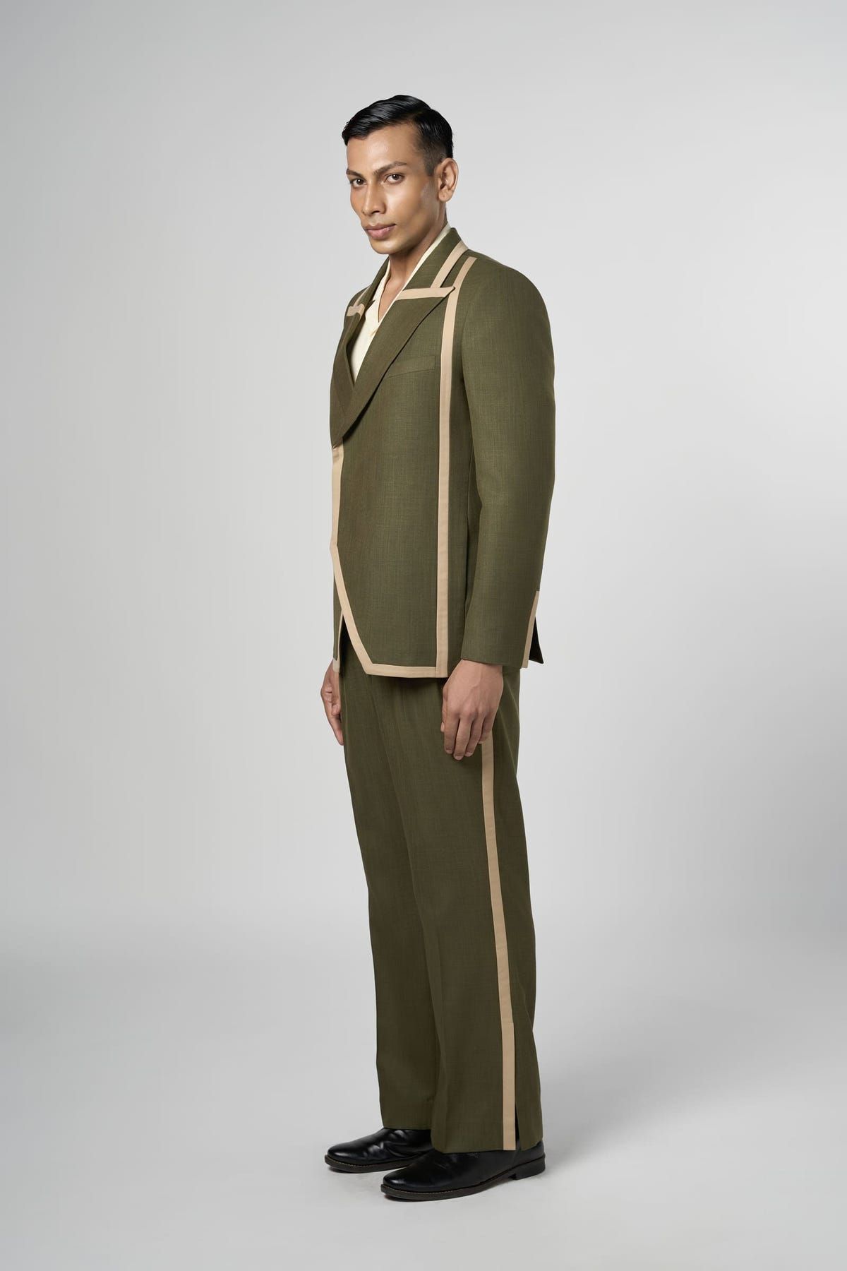 Olive Column Blazer - image 4